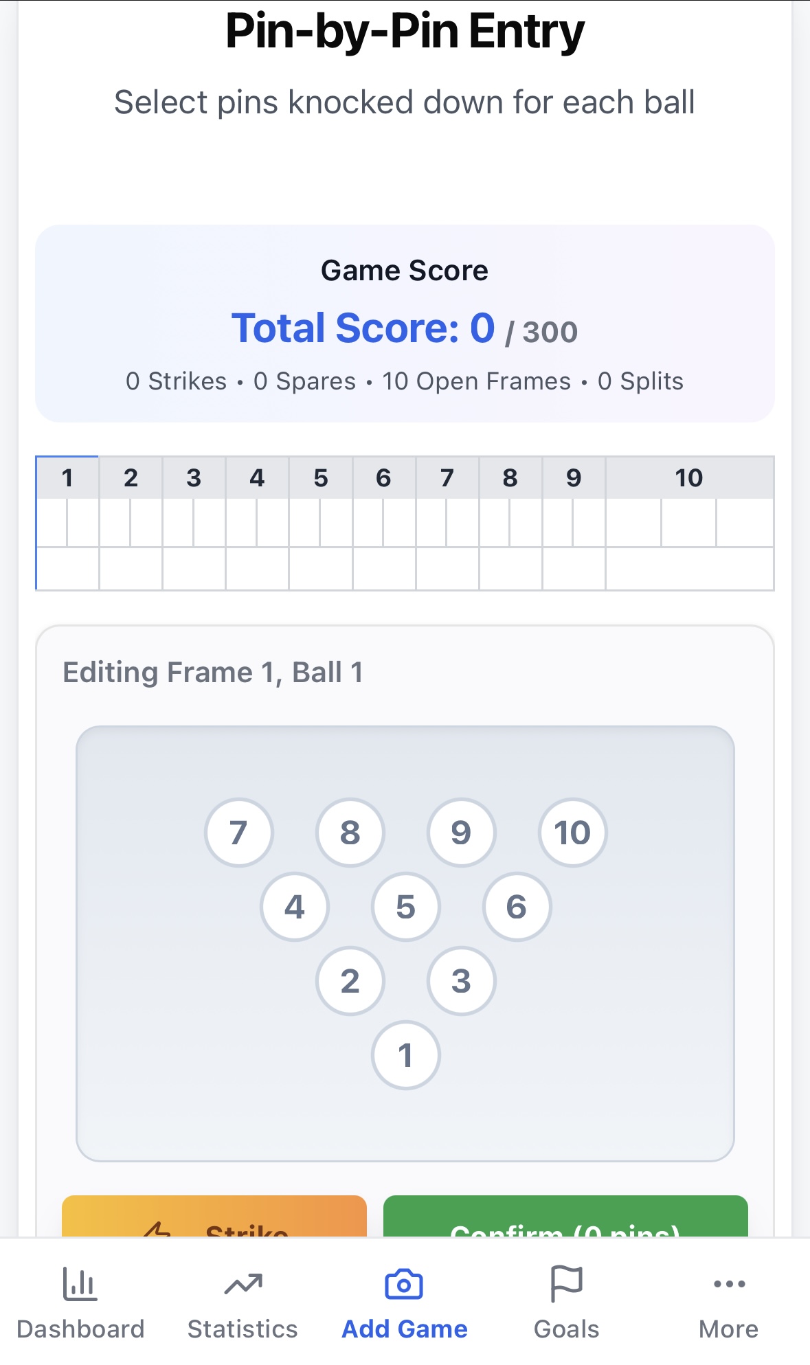 Pin by pin game entry